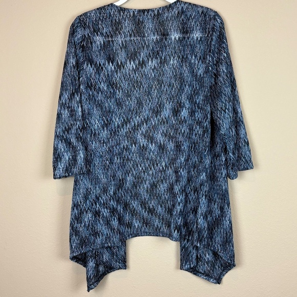 NWT Travelers Collection by Chico's Tiffany Alaskan Blue Semi Sheer Cardigan - Picture 4 of 11